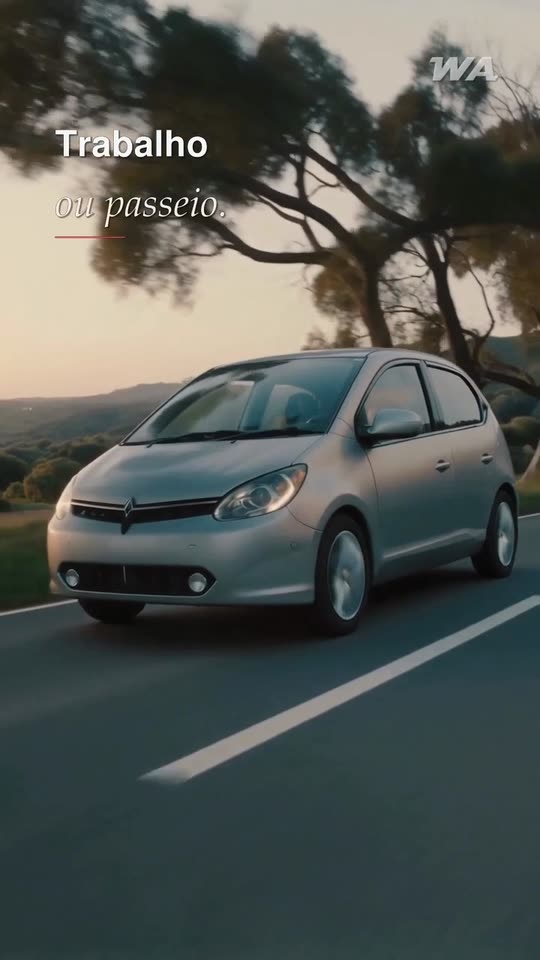 Cena do comercial WA com carro em uma estrada